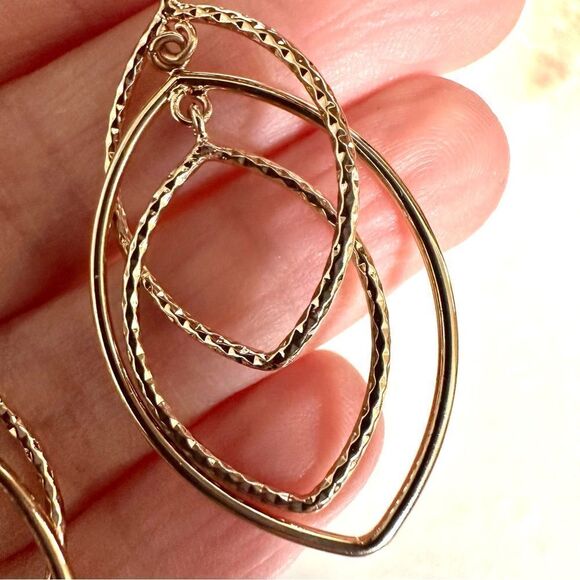 Anne Klein gold tone orbital oval lever earrings - Picture 8 of 8